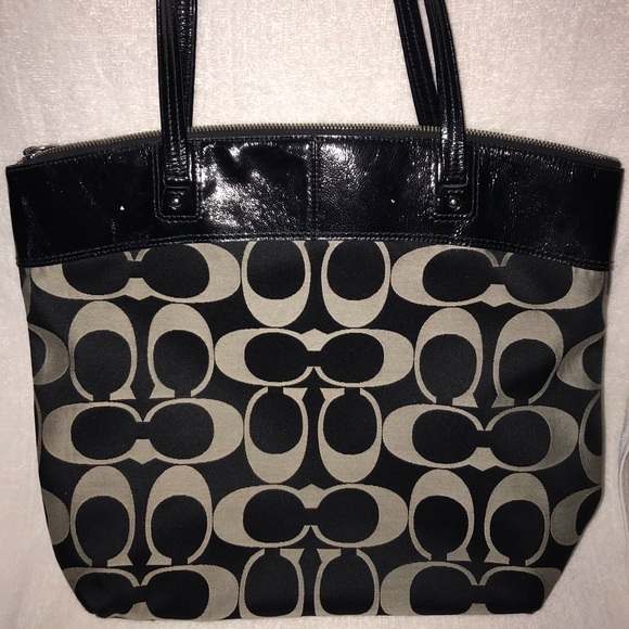 Black Coach Tote - Picture 2 of 7